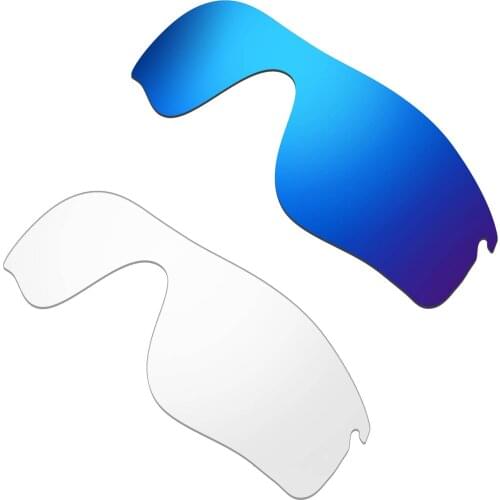 HKUCO For Radarlock Path Sunglass Polarized Replacement Lenses Color-Blue & Transparent 2 Pairs