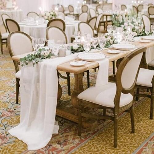 Wedding Table Deco Gauze Muslin Table Runner dining table decoration white table runner 60x400cm