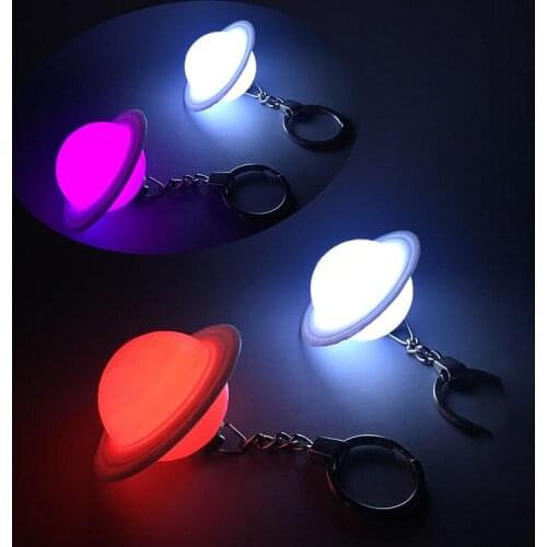 LED Heart Lamp Saturn Shaped LED Night Light Atmosphere Lights Decoration Light Intelligently Smart Touch Lighting with Keychain