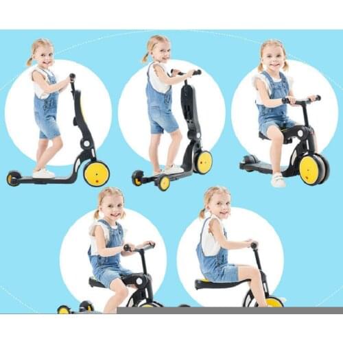 Outdoor Toys Childrens Scooter Tricycle 5 in 1 Balance Bike Walker Infant Multifunction Scooter Baby Car gift for 1-6 year old