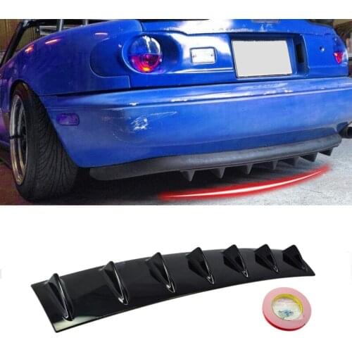 Universal Car Rear Bumper Lip Diffuser 3-7 Fin Shark Fin Style Car Back Bumper Spoiler Lip Splitter Car-Styling Carbon Fiber Top