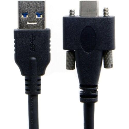 USB 3.1 Type-C Dual Screw Locking to Standard USB3.0 Data Cable 1.2m Panel Mount Type 120CM 4FT