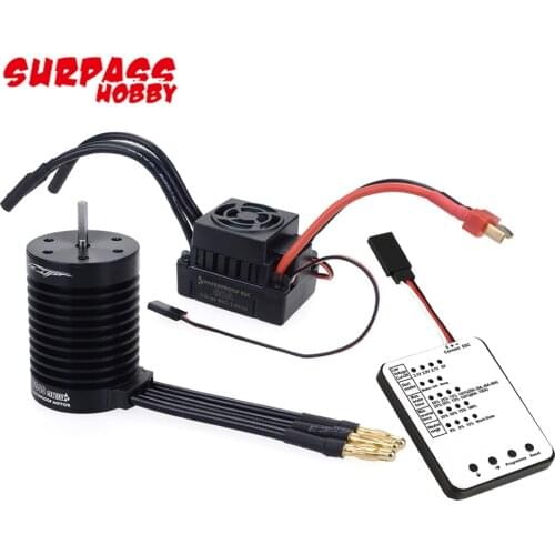 RC Waterproof F540 V2 3300KV/4370KV Sensorless Brushless Motor&60A Brushless ESC+Program Card For 1/10 RC Truck Monster Buggy