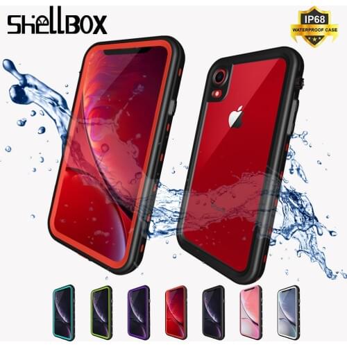 SHELLBOX Waterproof Case For iPhone 11 X XR XS MAX ShockProof Swimming Silicone Coque Cover for iPhone 7 8 Plus Underwater Case