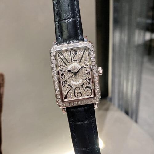 High quality fashion hot brand exquisite casual watch rectangular dial stone watch luxury jewelry bracelet classic quartz watch