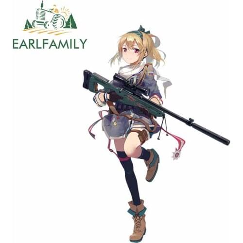 EARLFAMILY 13cm x 8.9cm For Anime Girls Frontline Funny Car Stickers Air Conditioner Decal Creative Occlusion Scratch Decor