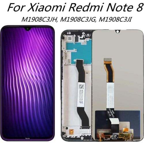 For Xiaomi redmi note8 M1908C3JE LCD Display Touch Screen With frame Digitizer Assembly Replacement For Xiaomi redmi NOTE 8 LCD