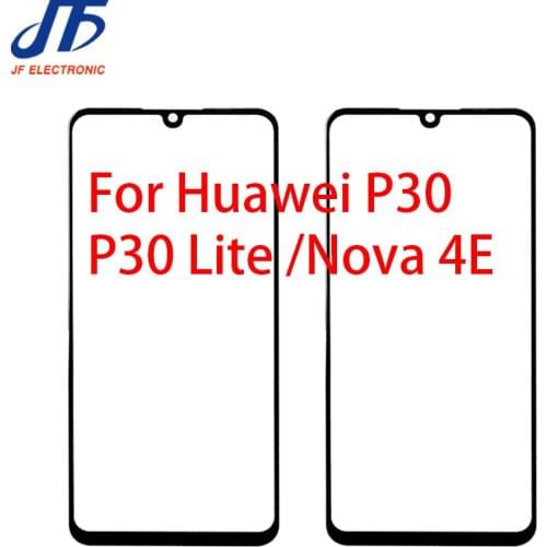 10Pcs/Lot For Huawei P30 ELE-L09 ELE-L29 P30 Lite Nova 4E Touch Screen Panel Front Outer LCD Glass Lens With OCA Glue Replace