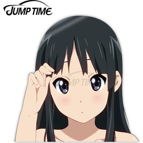 Jump Time Akiyama Mio 12.5 Cute Anime Girl Peeker Vinyl Decal Window Waifu Car Stickers
