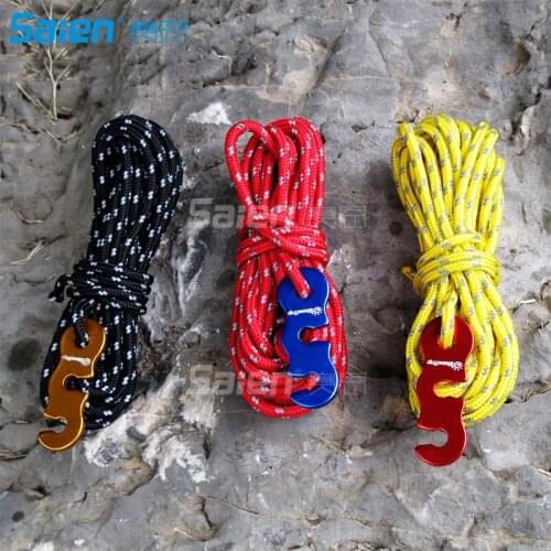 2 pack Ultralight Aluminum Guyline Cord Adjuster 3mm Reflective Tent Guide Rope Lightweight Guy Line Cord for Tent Camping Hikin