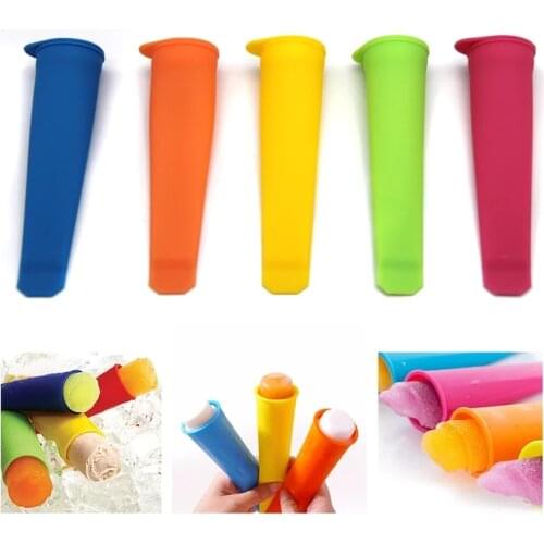 5pc/lot Summer Popsicle Maker Lolly Mould Kitchen DIY Random Color Food-Grade Silicone Frozen Ice Cream Pop Mold