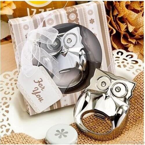 50pcs/Lot+"Owl" Be Seeing You" Stainless-Steel Owl Bottle Opener Wedding&Bridal Shower Favors Party Souvenir+FREE SHIPPING