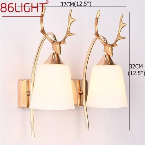 86LIGHT Wall Lamps Contemporary Creative Deer head shape LED Sconces Lights Indoor For Home Balcony