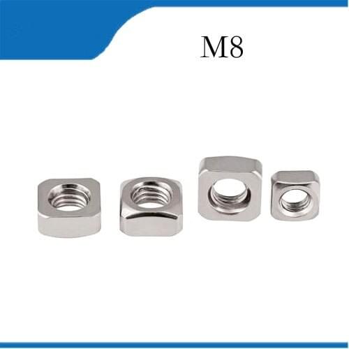 Free shipping 50pcs/lot High Quality 304 Stainless Steel A2-70 M8 Square Nut free shipping