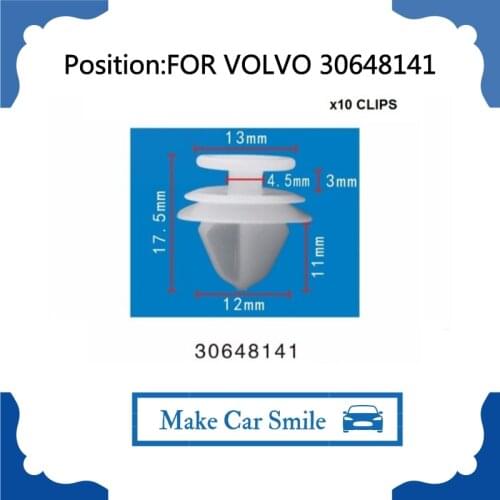 FREE SHIPPING !!! x10 FOR VOLVO OEM 2004-2011 S40 Exterior-Rocker Molding Clip 30648141 New