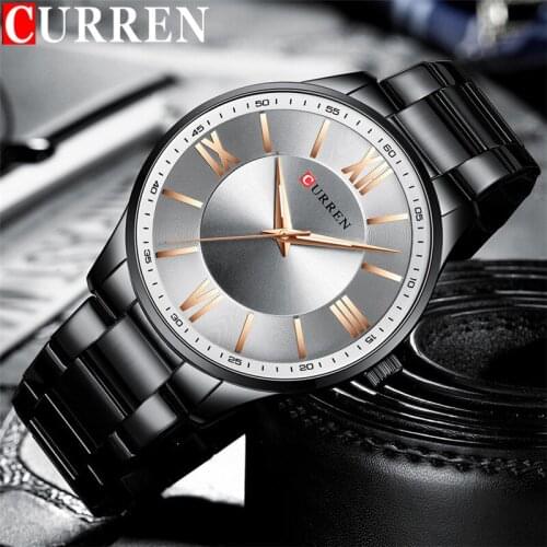 CURREN Sport Men Watch Top Brand Luxury Military Army Waterproof Male Clock Stainless Steel Quartz Black Man Wristwatch 8383