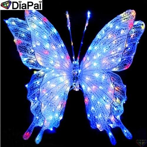 DIAPAI Full Diamond "Animal butterfly" DIY 5D Diamond Painting Cross Stitch Home Decor Picture Of Rhinestone Handmade A26579