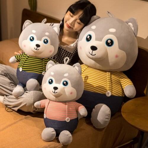 30-100cm Big Size Husky Dog Doll Plush Toys Stuffed Cute Dog Pillow Kawaii Shiba Inu for Baby Present Children Birthday Gift