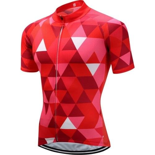 CUSROO Red Diamond Retro Classic Cycling Jersey Men Short Sleeve Breathable Quick Dry Bike Clothing Summer Bike Mtb Maillot