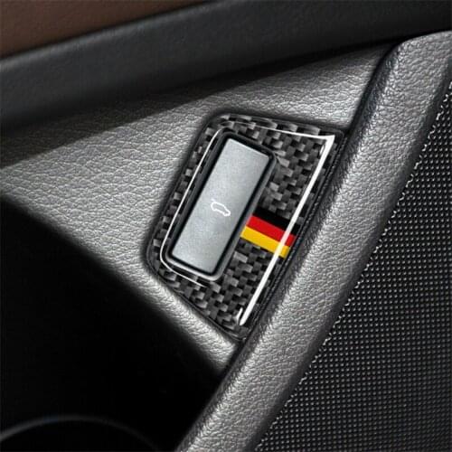 Carbon Fiber Car Door Trunk Switch Button Decoration Frame Cover Trim For Audi Q7 2008-2015 LHD Interior Modified Accessories