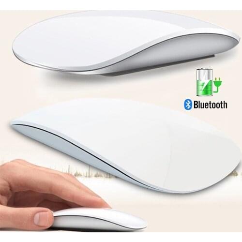 2.4G 1600DPI Quiet Office Computer Mause Bluetooth 5.0 Wireless Mouse Rechargeable Touch Magic Slim Laser Mice For Apple Mac PC