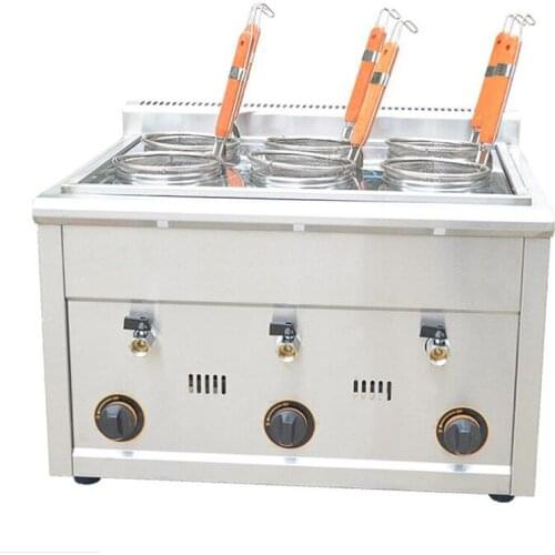 Stainless Steel Gas Style 6 holes Noodles Cooker Machine/ Multi-functional Snack Maker Machine/ Pasta Cooking Boiler Machine