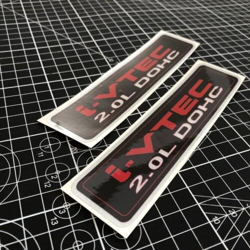 2PCS Japanese Modified Motorcycle Car Styling Stickers for DOHC JDM i-vtec 2.0 15x3.6cm