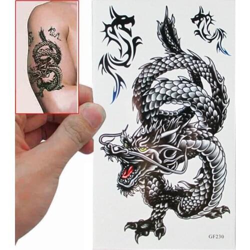 Dragon Disposable Removable Waterproof Body Art Temporary Tattoo Sticker Decal Men Fashion Cool Tattoo Sticker