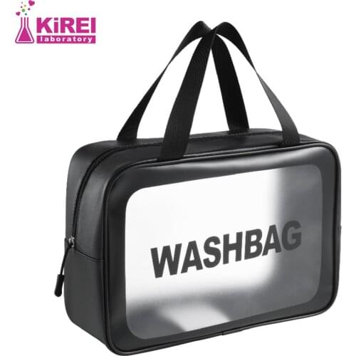 PU Women Travel Storage Bag Toiletry Organize Waterproof PVC Cosmetic Bag Portable Transparent MakeUp Bag Female Wash Bag