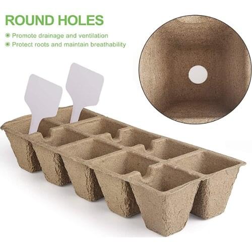 Garden Supplies Grid Biodegradable Seed Starter Peat Pot + Seedling Distributor Plant Label Gardening Plant Markers