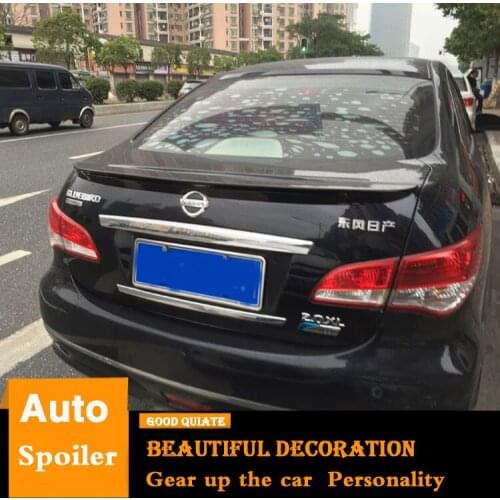 For 2007-2011 Nissan Sentra SYLPHY Spoiler BlueBird 2008 2009 2010 ABS Material Car Rear Wing Primer Color Trunk Rear Spoiler