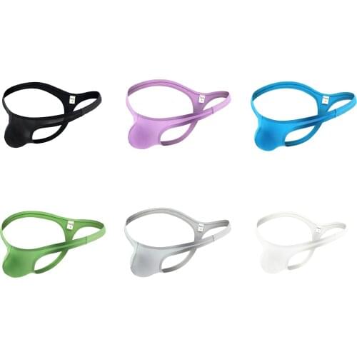 Mens Sexy Pouch G-String Underwear Nylon Exotic Low Rise Bulge Thong Low-Rise Open Butt T-Back Comfort Stretchy Hip Underpants