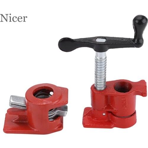 Heavy Duty 3/4 Inch Pipe Clamp for Woodworking Wood Gluing Pipe Clamp Steel Cast Iron Pipe Clamp Fixture Carpenter Hand Tool