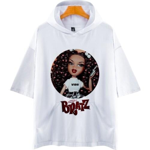Bratz O-neck Short Sleeve Hoodie T-shirt 3D Anime Harajuku Unisex T-shirt Personalized Sportswear Streetwear