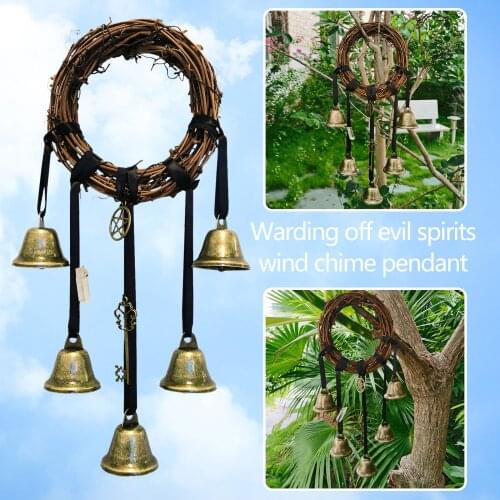 Witch Bells, HANGing Bell for Good Luck,Attracts Positive, Protection for Door Knob Hanger Wiccan Wind Chimes Room Decor