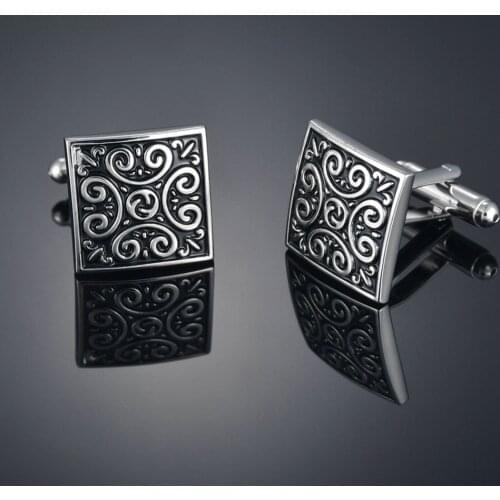Totems Pattern Vintage Cufflinks For Man Shirt Cuff Links Buttons Silver Color Mens High Quality Wedding Jewelry