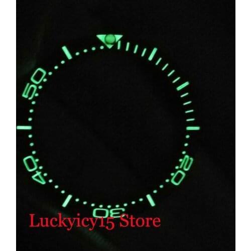 High Quality Luminous Black/Blue Watch Bezel Ring Insert 38mm Diameter Fit Automatic Men Watch