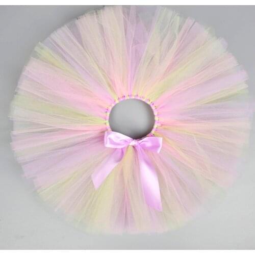 Baby Tutu Colorful Fluffy Tulle Skirt for Girls Birthday Party Costume Cake Smash Newborn Photo Props Toddler Tutus 0-5/6T