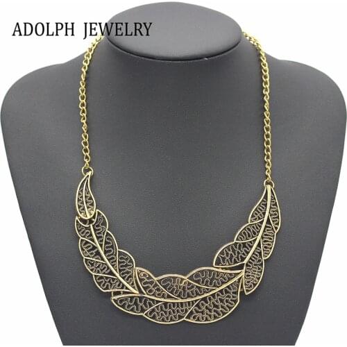 ADOLPH Jewelry wholesale Vintage Leaf Pednats Statement Necklace For Woman 2015 New design collar necklaces & pendants Sale 083