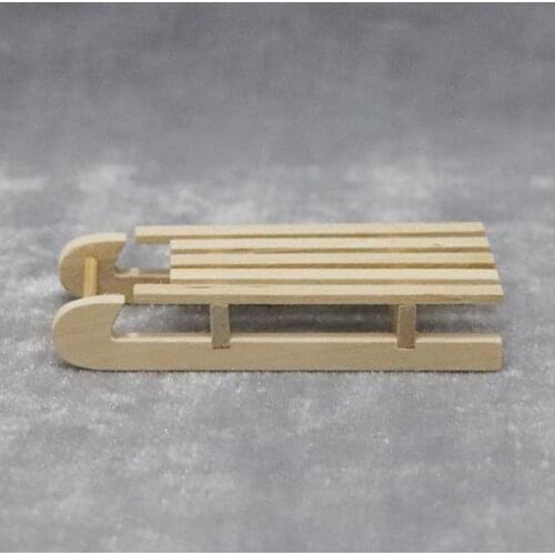 1pcs Wooden Sled Diy Creative Dollhouse Christmas Scene Colored Doll Model Diy Wood House Decoration Accessories Sled U0V3