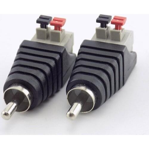 1pcs RCA Cable to Audio Male A/V Connector Speaker Wire Universal Adapter Jack Press Plug Terminal adaptor