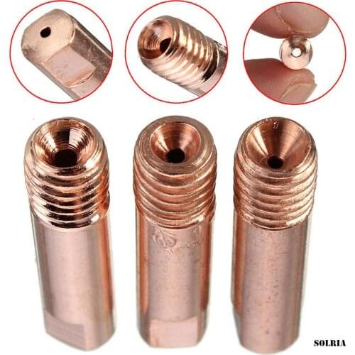 10Pcs Mig Welding Accessories Torch Contact Tip MB-15AK M6 x 25mm MIG/MAG Welding Torch Contact Tip Gas Nozzle 0.8/1.0/1.2mm