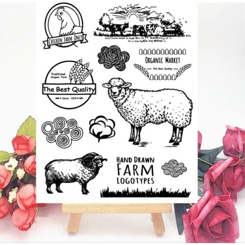 14x18CM Sheep goats farm Transparent Seal Clear Stamps Silicone Seal Roller Stamps DIY Scrapbook Album / Card Production