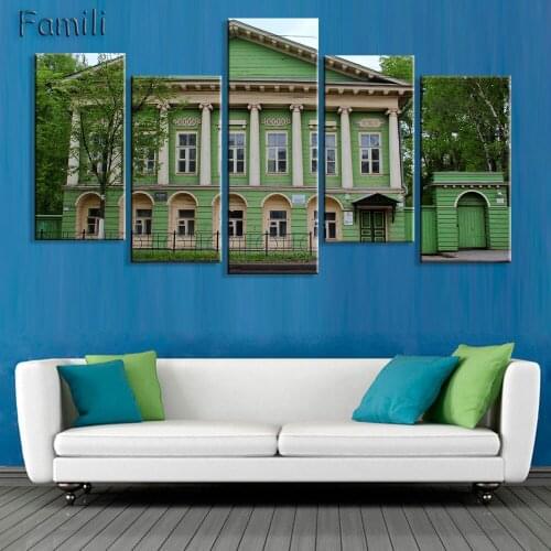 5PCS Canvas Painting Russian landscape Rchitecture Oil Painting Modern Pictures Home Decoration Landscape Modular Wall Painting