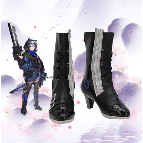 Arknights Glaucus Black Shoes Cosplay Long Boots Leather Halloween Carnival Party Accessories Custom Made