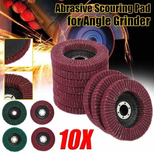 10PCS 4 Inch Nylon Fiber Flap Polishing Wheel Disc 120/180 Grit For Angle Grinder For Wood Metal Buffing