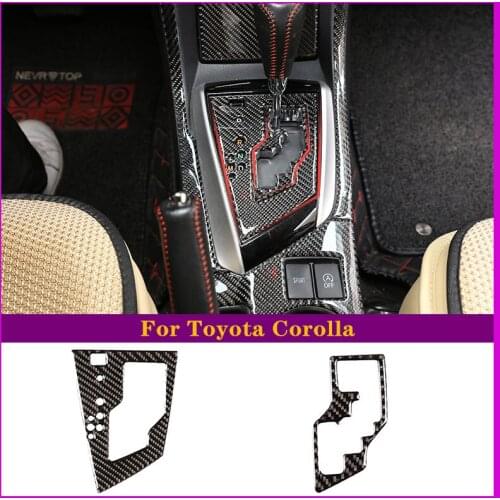 For 2014-2018 Toyota Corolla Car Central Control Gear Panel Stickers Carbon Fiber Material (Soft) Car Accessories 1 Set