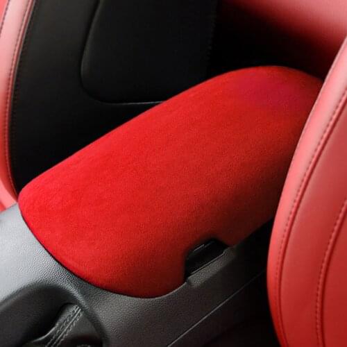 For Ford Mustang 2015-2020 Suede Car Center Armrest Cover Trim Styling Sticker