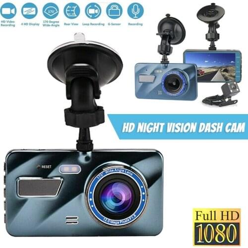 Dual Lens Car Dash Cam DVR Video Recorder 1080P Front Rear Camera G-Sensor Loop Recording Waterproof Dash Cam Parking Assistance