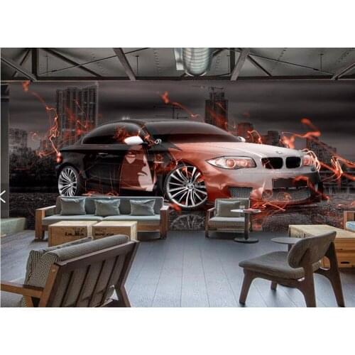 Photo Wallpaper Sports car For Living room 3D Mural Wallpaper 3D Stereoscopic Tooling Background Wall